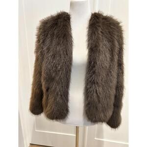Elegant Brown Faux Fur Jacket